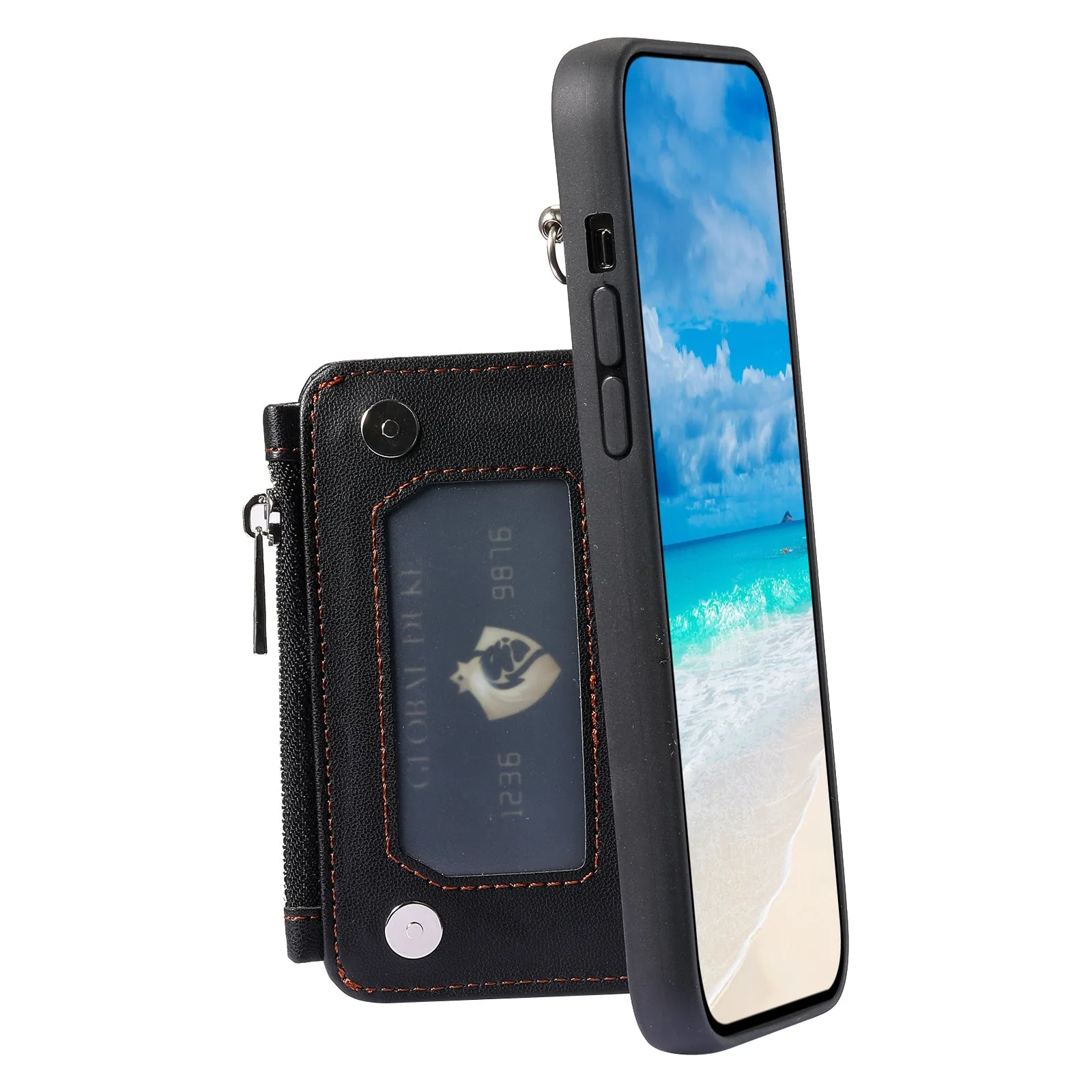 009 For Samsung Galaxy A52 4G / A52 5G / 52s 5G RFID Blocking Phone Case PU TPU Cover Kickstand Zipper Wallet Shell with Strap
