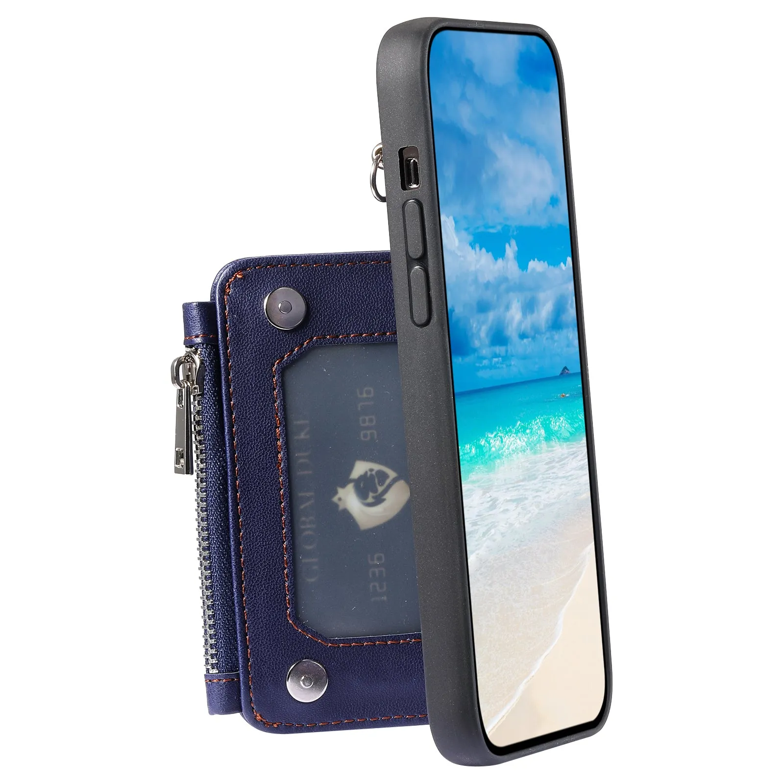 009 For Samsung Galaxy A52 4G / A52 5G / 52s 5G RFID Blocking Phone Case PU TPU Cover Kickstand Zipper Wallet Shell with Strap