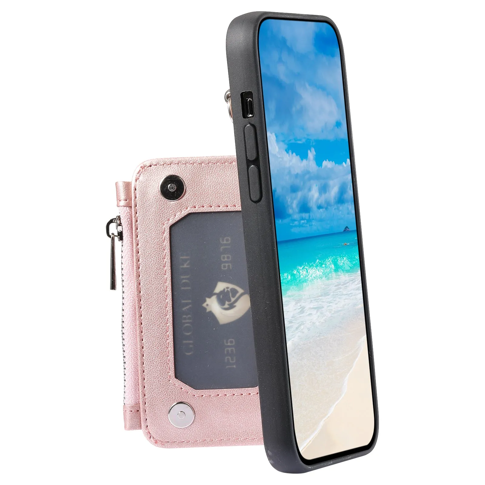 009 For Samsung Galaxy A52 4G / A52 5G / 52s 5G RFID Blocking Phone Case PU TPU Cover Kickstand Zipper Wallet Shell with Strap