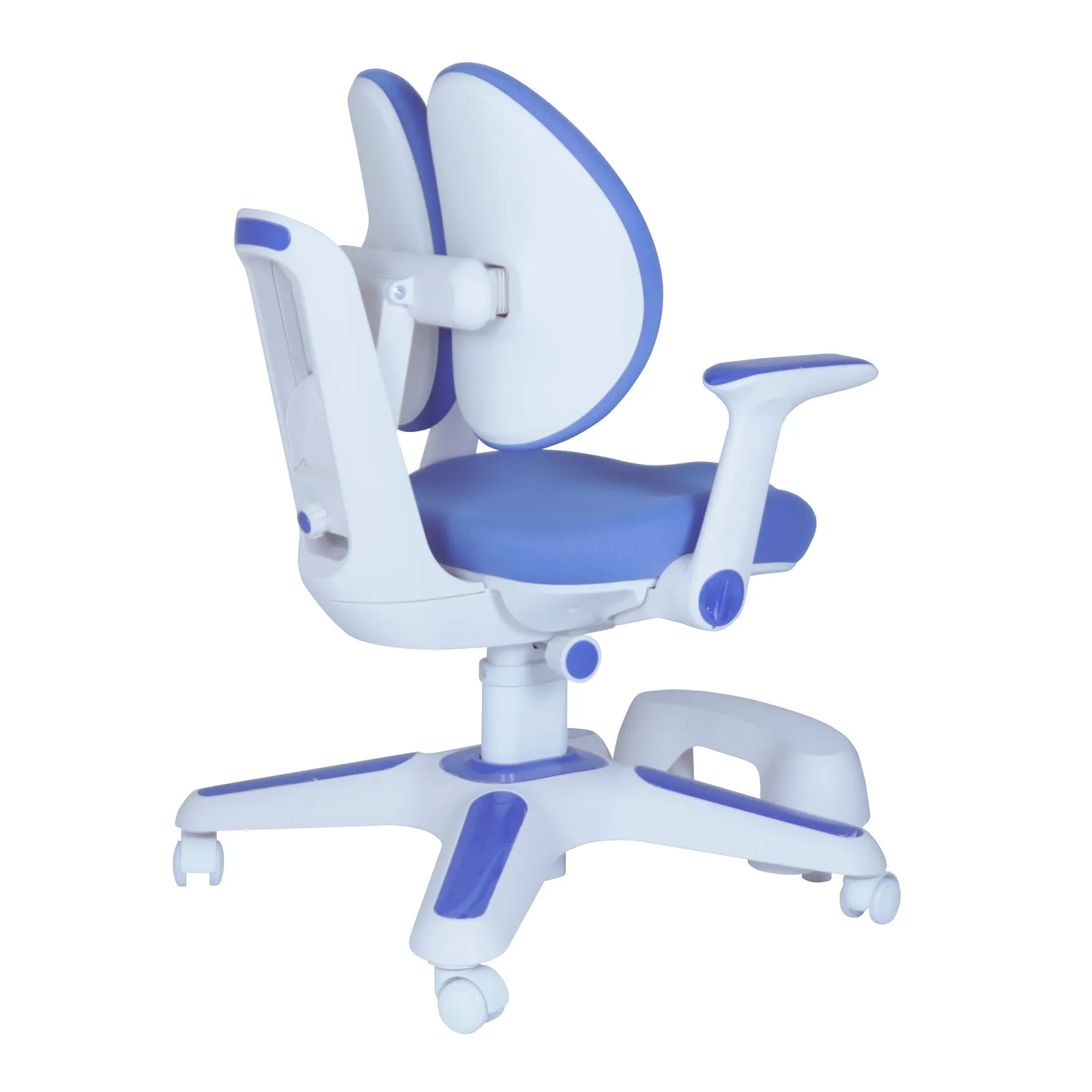 2x Ergonomic Study Chairs for Kids - Height Adjustable - Blue