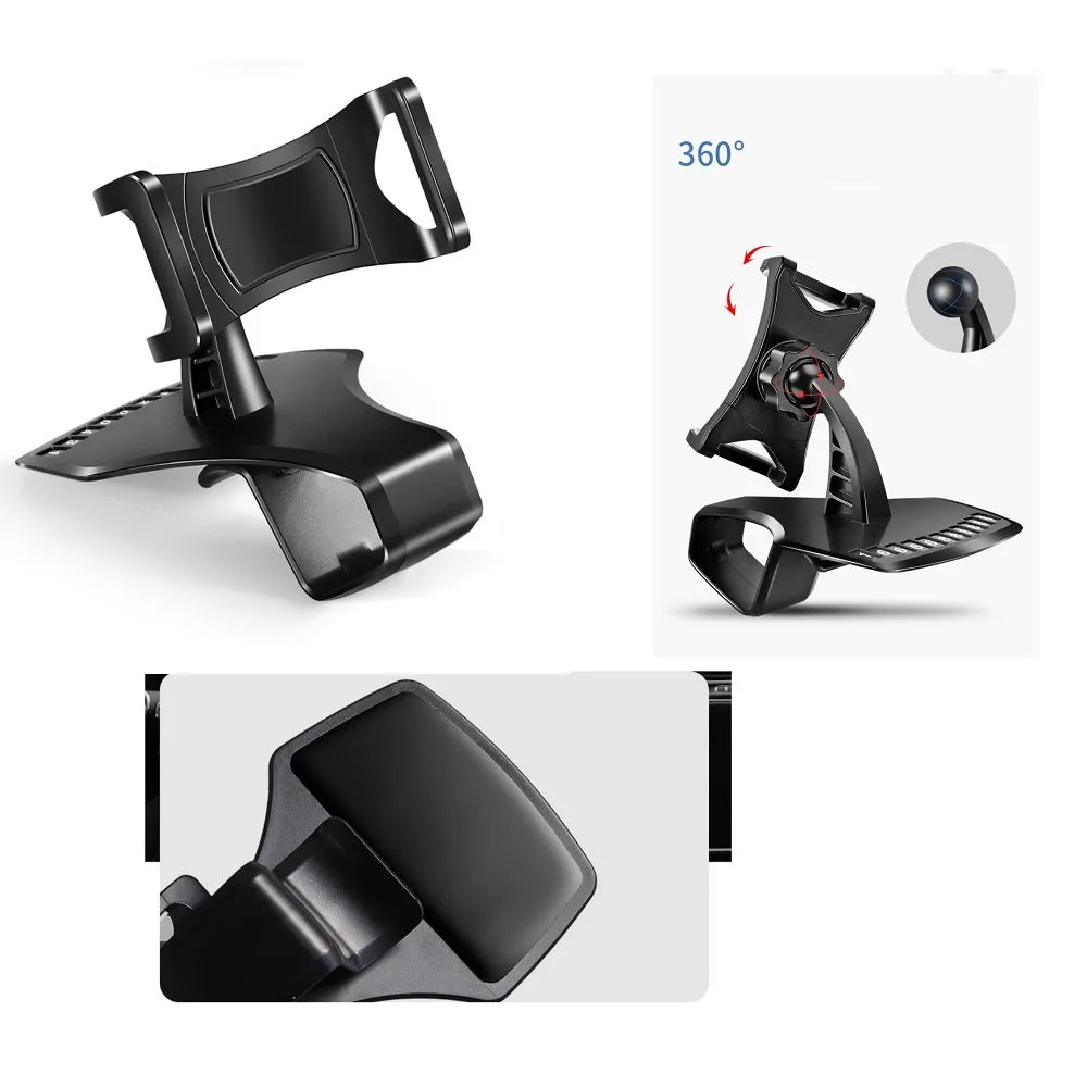 3 in 1 Car GPS Smartphone Holder: Dashboard / Visor Clamp   AC Grid Clip for BLU Studio J1 - Black