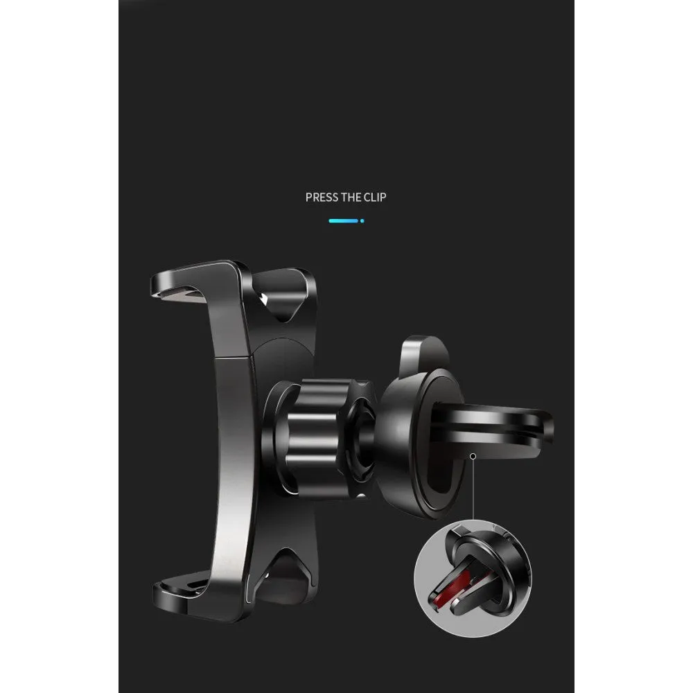 3 in 1 Car GPS Smartphone Holder: Dashboard / Visor Clamp   AC Grid Clip for BLU Studio J2 - Black