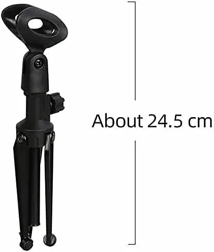 5 Core Desk Mic Stand ,Height Adjustable Table Tripod Portable Desktop Microphone Stand Includes Universal Mic Holder ,Compatible w Dynamic Handheld Microphones- MS MINI TRI BLK