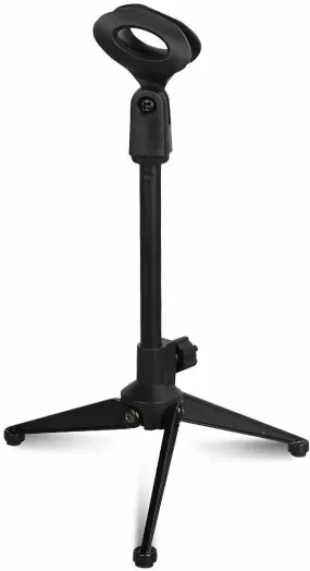 5 Core Desk Mic Stand ,Height Adjustable Table Tripod Portable Desktop Microphone Stand Includes Universal Mic Holder ,Compatible w Dynamic Handheld Microphones- MS MINI TRI BLK