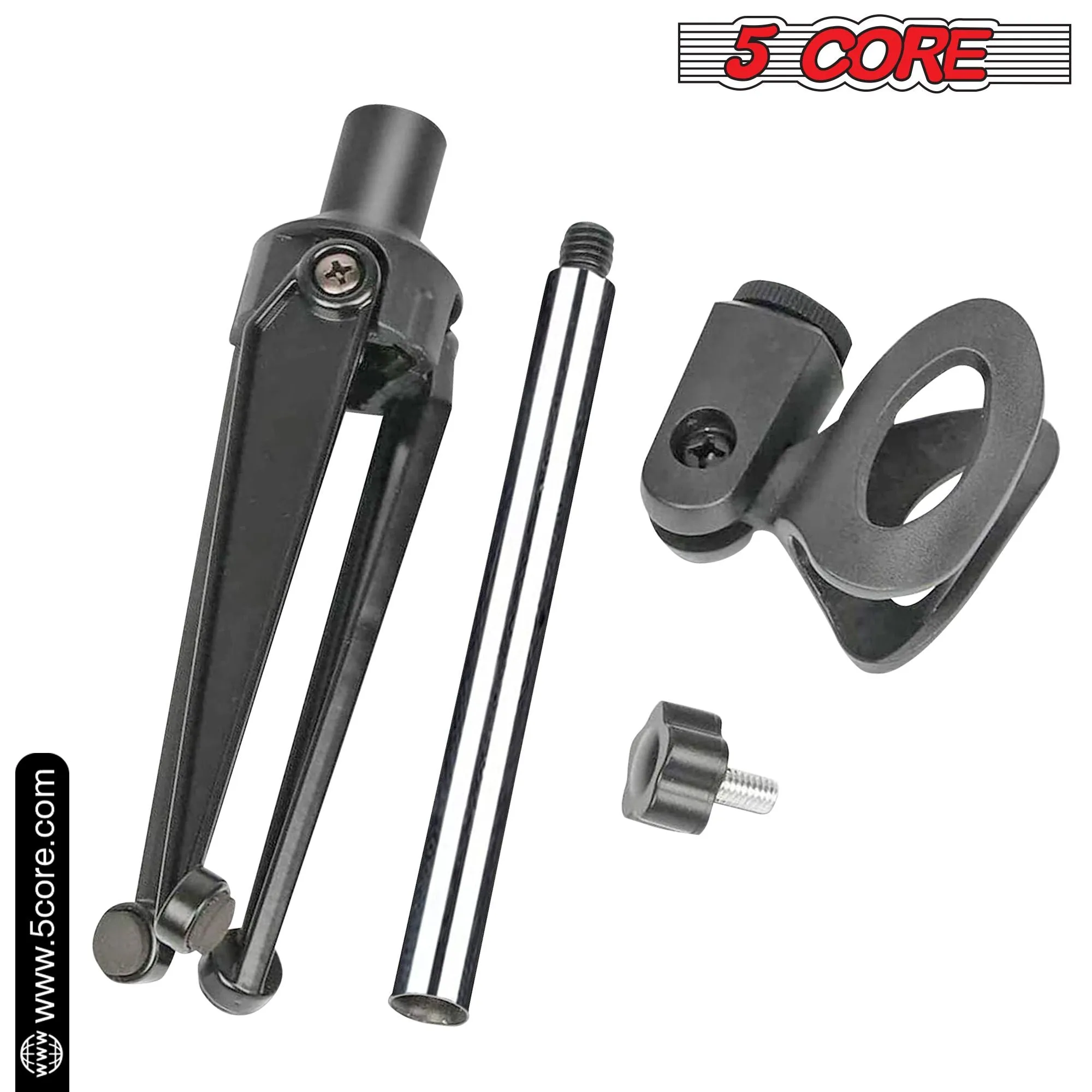 5 Core Desk Mic Stand  Height Adjustable Table Tripod Portable Desktop Microphone Stand  Includes Universal Mic Holder Compatible w Dynamic Handheld Microphones- MS MINI TRI CH