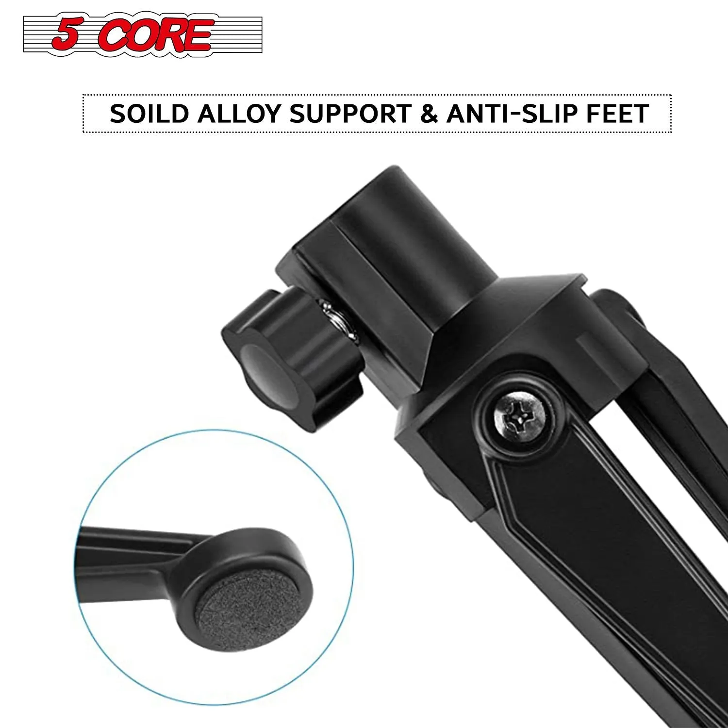 5 Core Desk Mic Stand  Height Adjustable Table Tripod Portable Desktop Microphone Stand  Includes Universal Mic Holder Compatible w Dynamic Handheld Microphones- MS MINI TRI CH