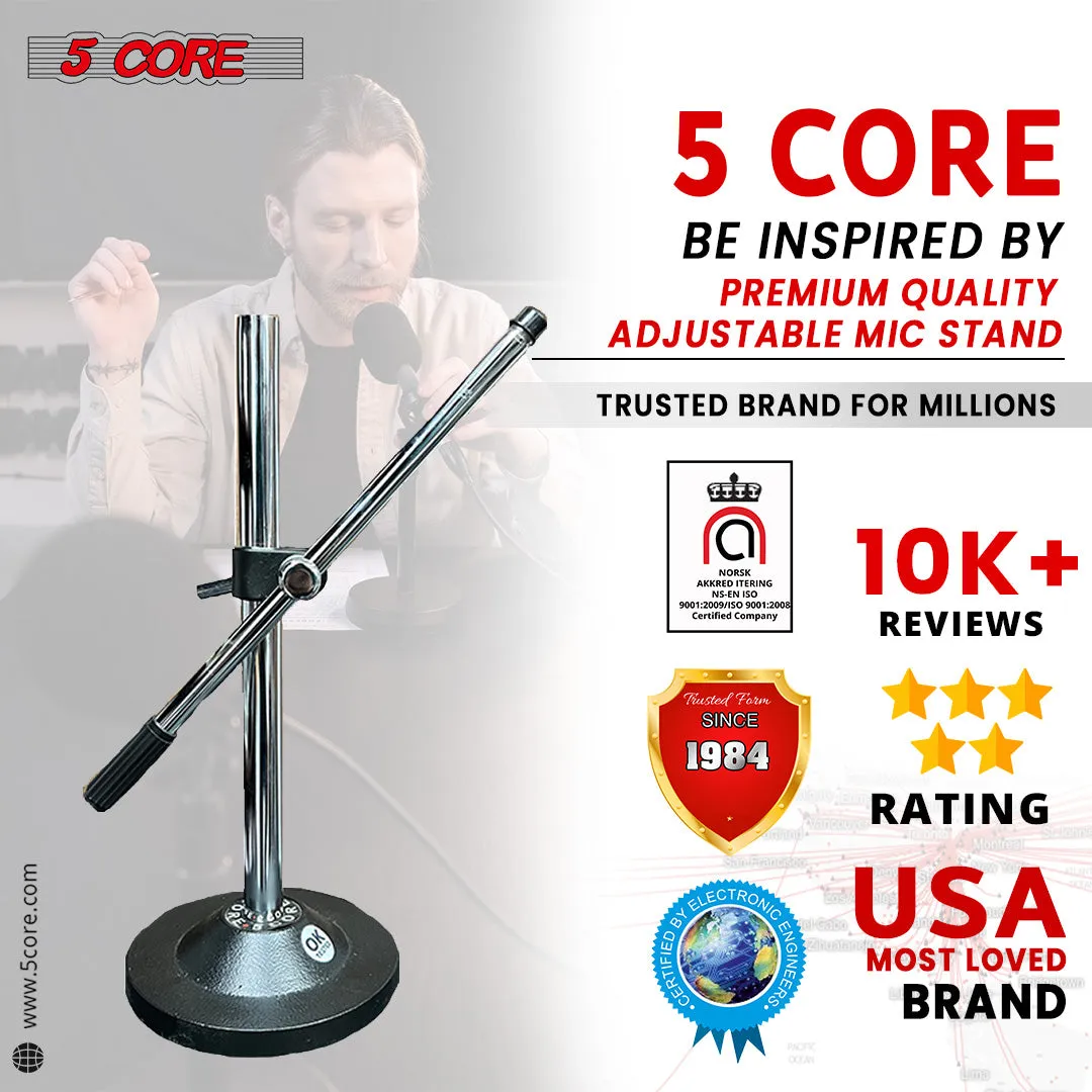 5Core Microphone Stand Tripod Mic Stand Universal Adjustable Desk