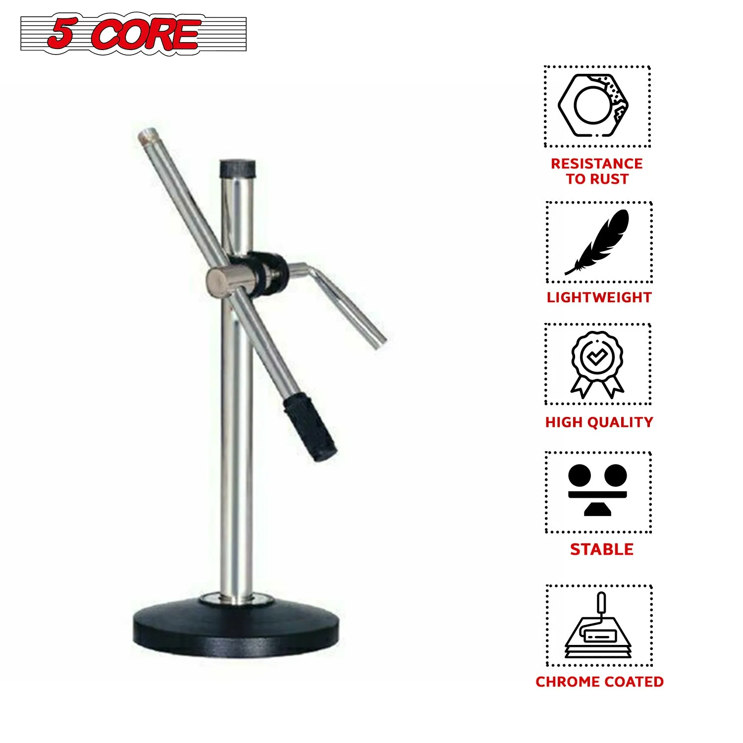 5Core Microphone Stand Tripod Mic Stand Universal Adjustable Desk