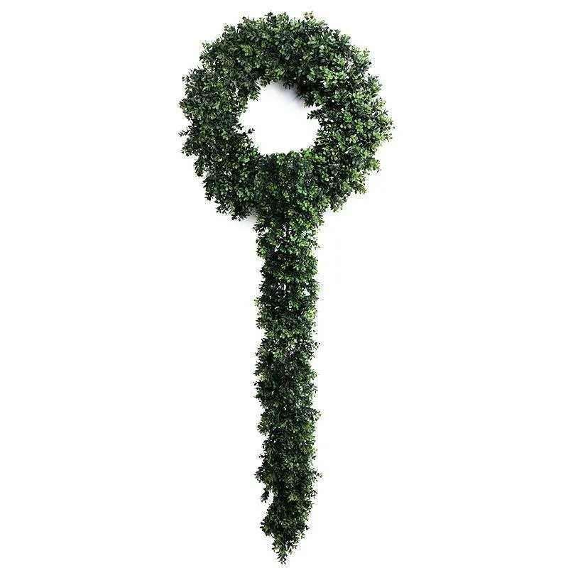 6' Faux Boxwood Shrub Christmas Garland For Outdoor Use