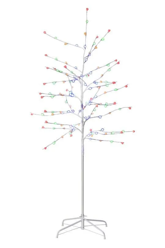 6ft Tree Light Bulb, lead wire 3m, UL IP44 transformer, white branch - Multicolor
