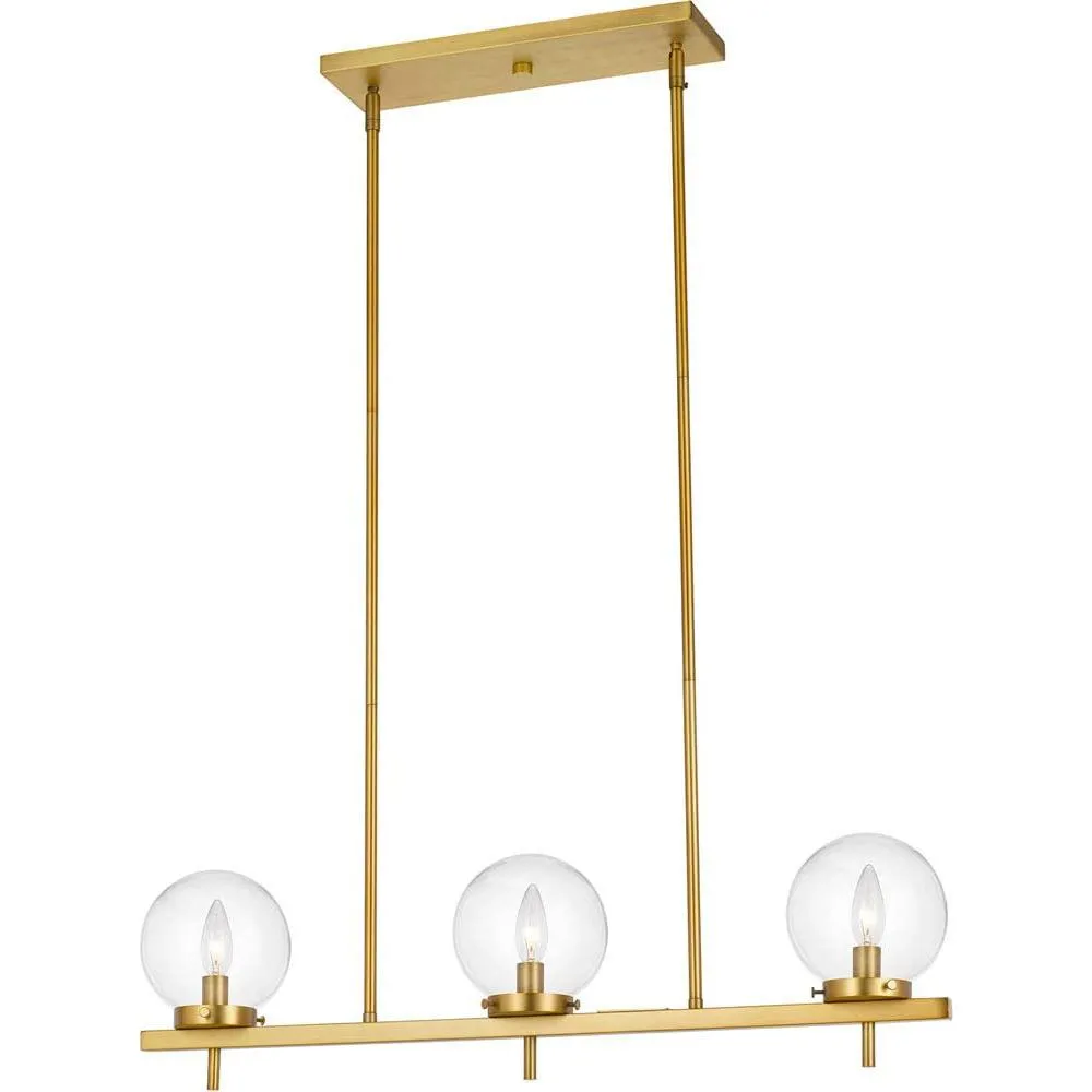 AFELEM Odessa 3-Light Hanging Pendant in Brushed Brass - 9147-3H