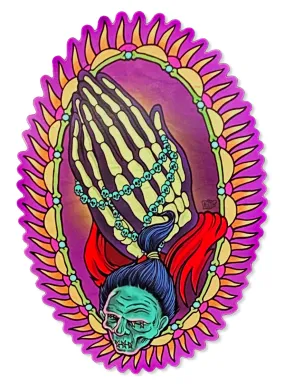 ALLAN GRAVES PRAYING FOR EVIL STICKER