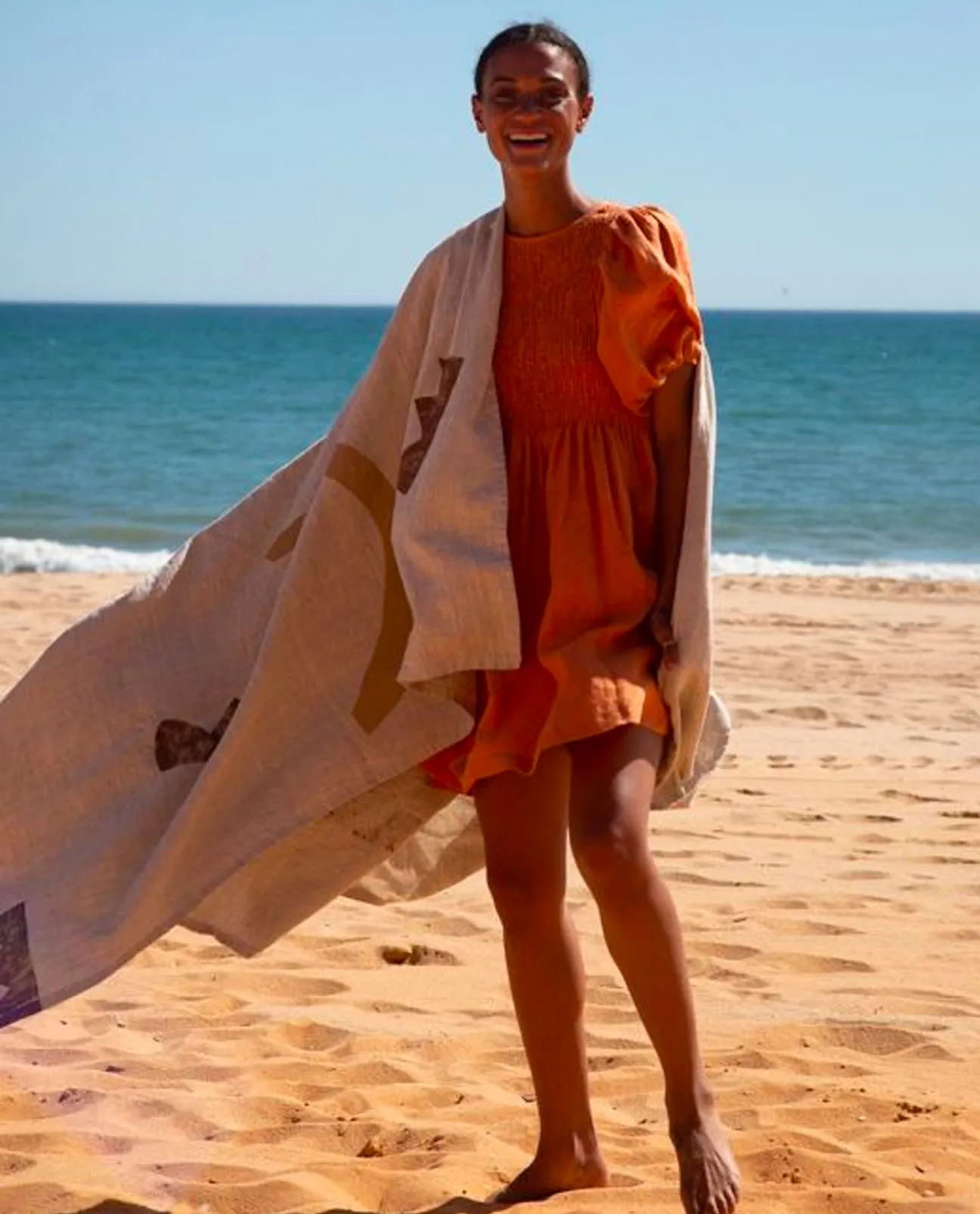 Alvite-Amist Printed Throw in Natural