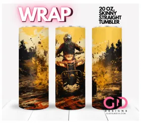 ATV in Mud -  Digital tumbler wrap for 20 oz skinny straight tumbler