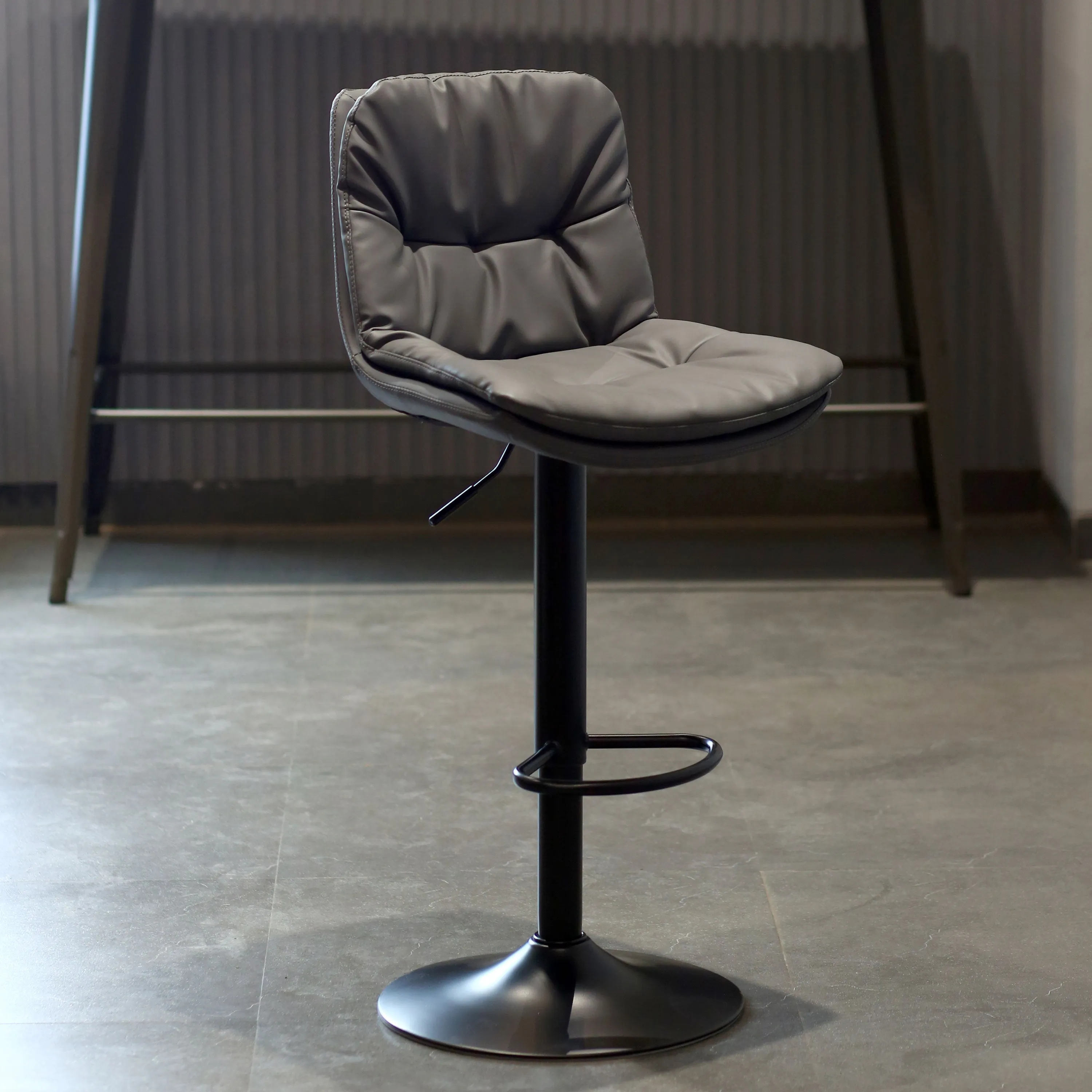 Austin Modern Barstool With Pu Leather, Adjustable Height And Swivel Seat.