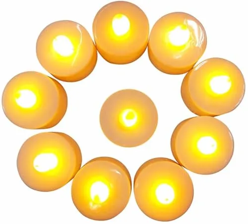 B S NATURAL Flameless Candles LED Heart Shape Tea Light Candles Multi Color Electrical Diya Candles Battery Operated Fake Candles for Gift/(Pack of 12)_01
