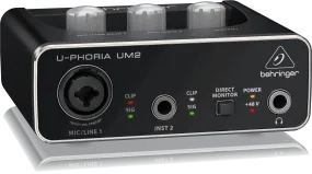 Behringer U-Phoria UM-2 USB Audio Interface (UM2 / UM 2)