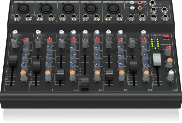 Behringer XENYX 1002SFX Premium Analog 10-Input Mixer with USB Streaming Interface and Klark Teknik Effects - Each