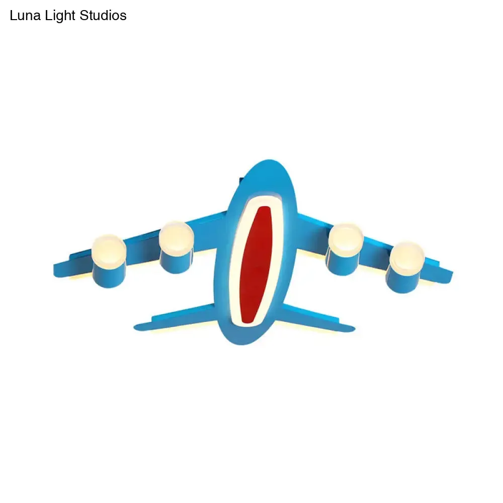 Blue LED Flush Mount Ceiling Light for Bedroom with Creative Acrylic Finish