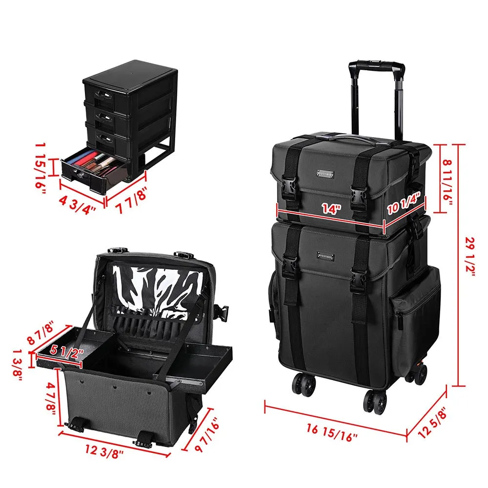 Byootique 2-in-1 Portable Rolling Makeup Case