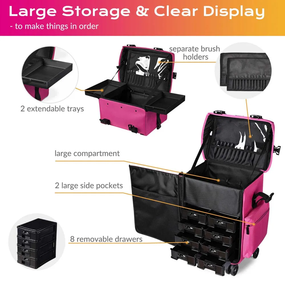Byootique 2-in-1 Portable Rolling Makeup Case
