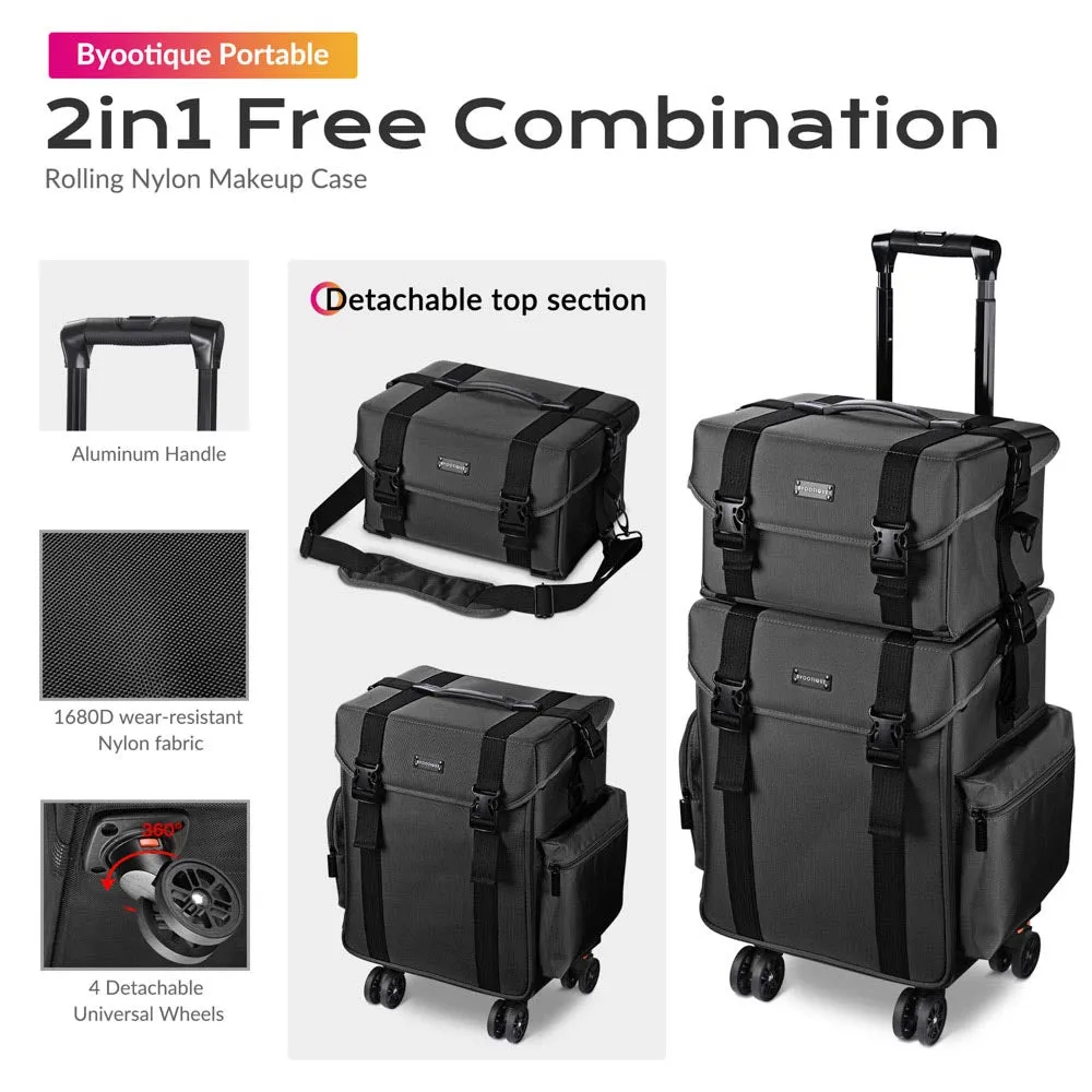 Byootique 2-in-1 Portable Rolling Makeup Case