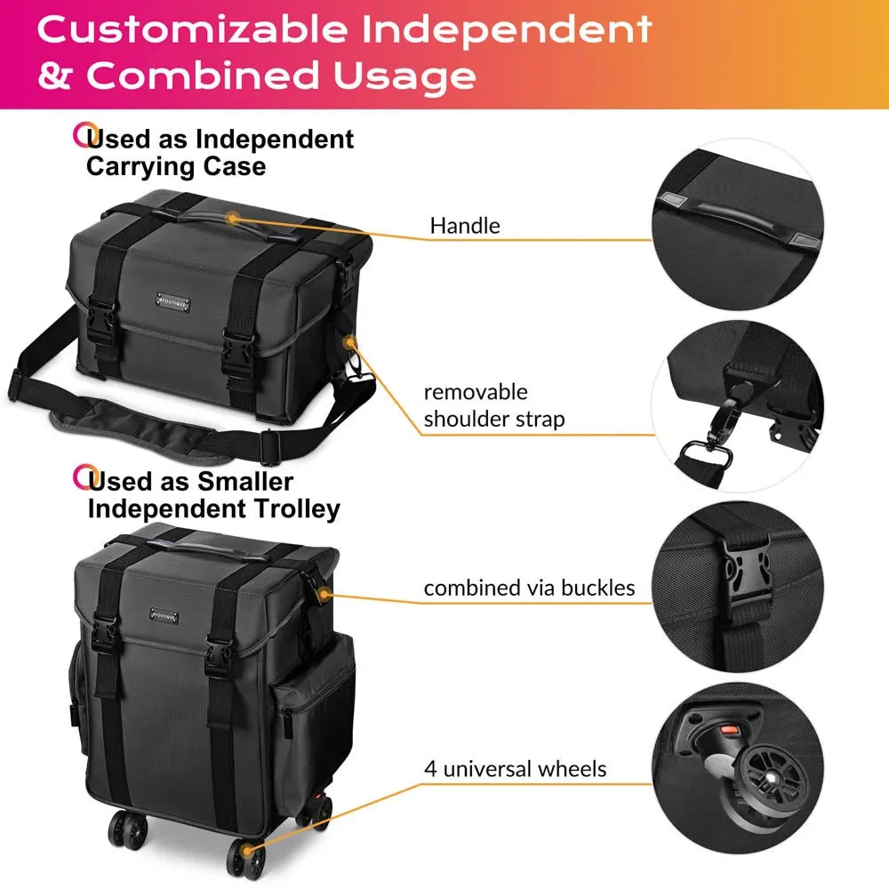 Byootique 2-in-1 Portable Rolling Makeup Case