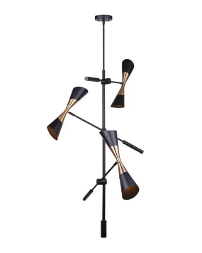 Canarm ICH1073A06BKG Emlen Mid-Century Modern Adjustable Chandelier