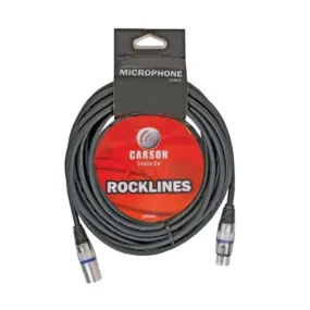 Carson ROM20L Rocklines XLR to XLR Microphone Cable – 6m