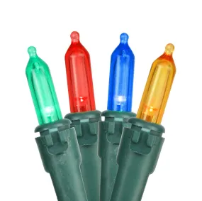 classic 100ct LED Mini Christmas Lights Green - 33' Green Wire Multicolor