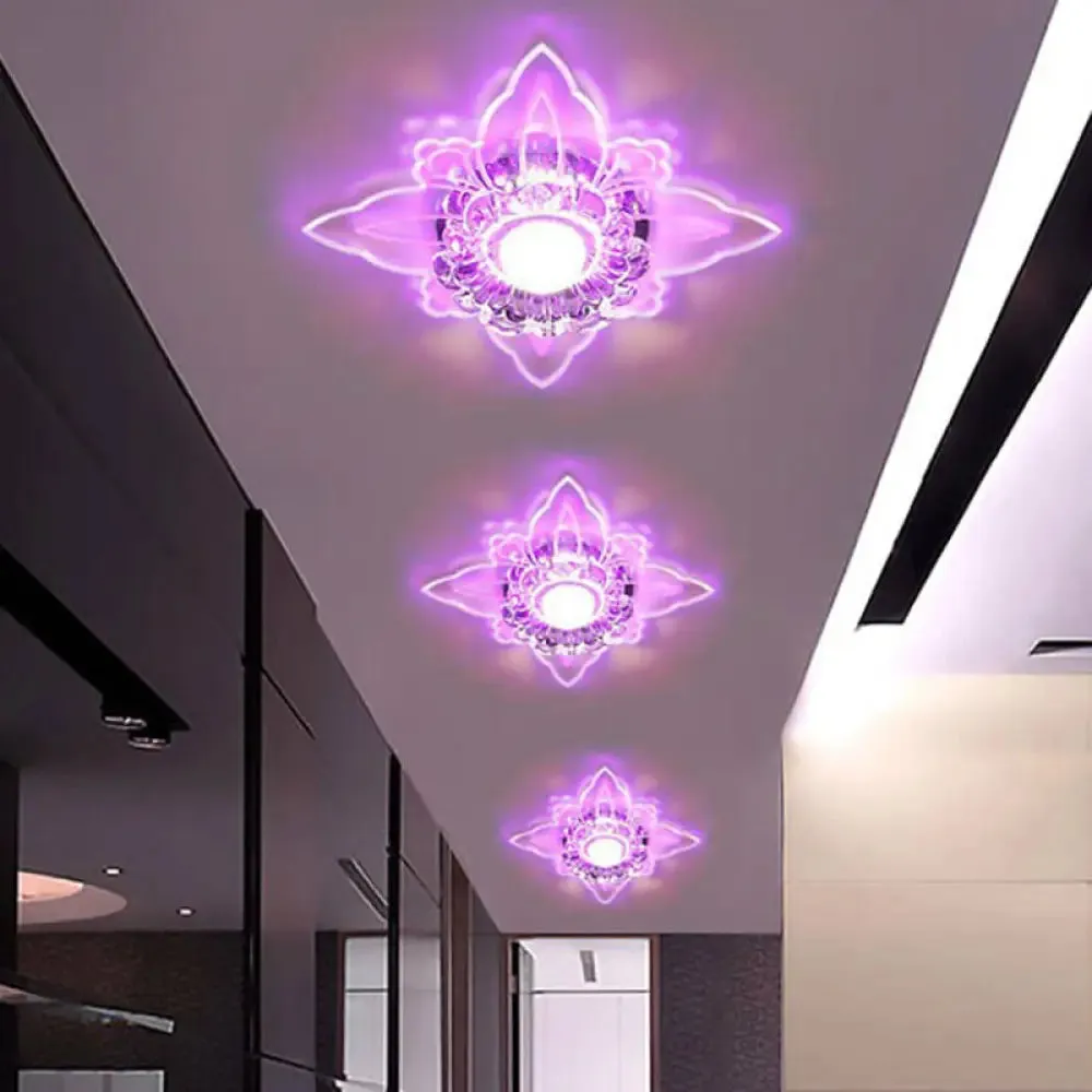 Clear Crystal LED Flush Mount Ceiling Light - Simplicity and Elegance