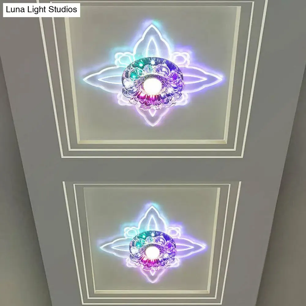 Clear Crystal LED Flush Mount Ceiling Light - Simplicity and Elegance