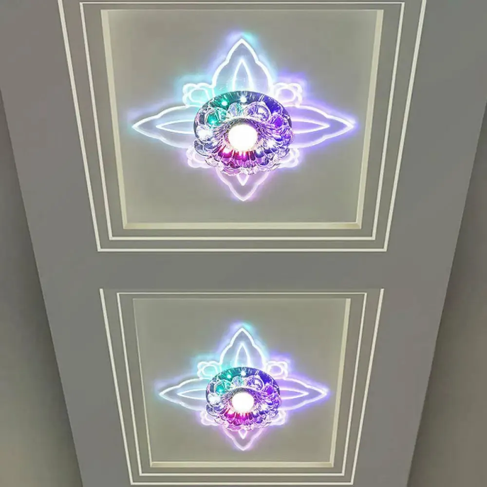 Clear Crystal LED Flush Mount Ceiling Light - Simplicity and Elegance