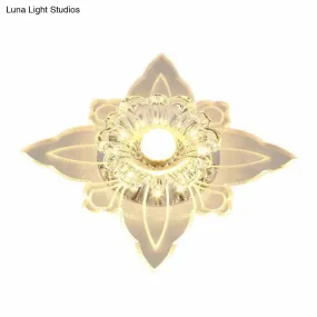 Clear Crystal LED Flush Mount Ceiling Light - Simplicity and Elegance
