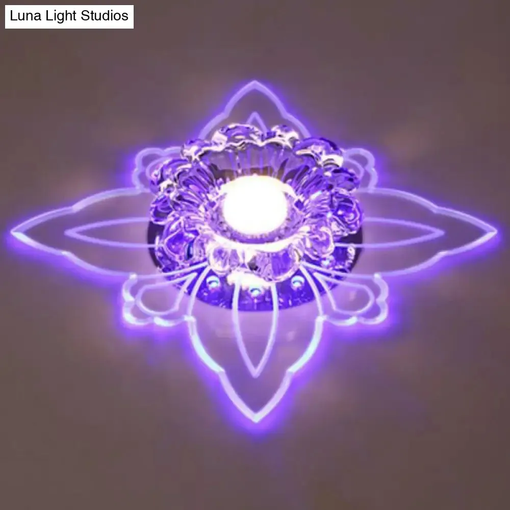 Clear Crystal LED Flush Mount Ceiling Light - Simplicity and Elegance