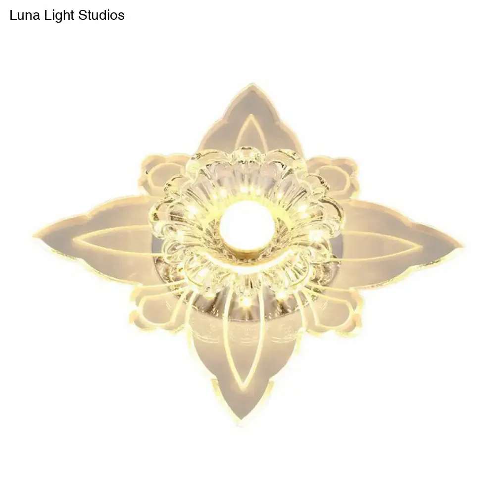 Clear Crystal LED Flush Mount Ceiling Light - Simplicity and Elegance