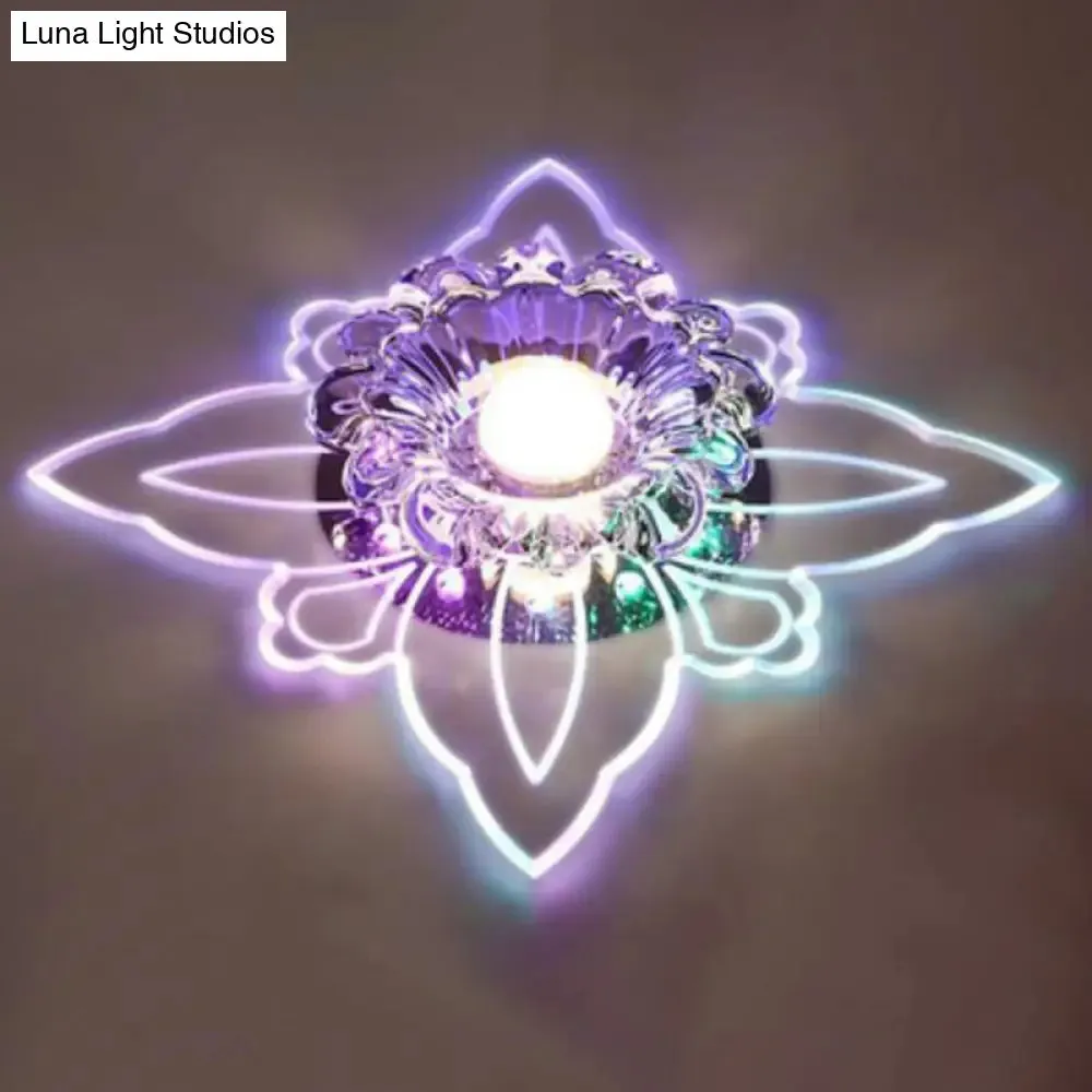 Clear Crystal LED Flush Mount Ceiling Light - Simplicity and Elegance