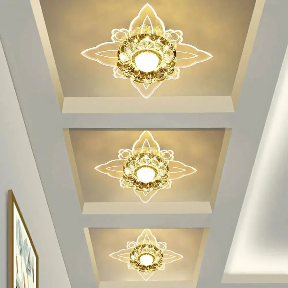 Clear Crystal LED Flush Mount Ceiling Light - Simplicity and Elegance