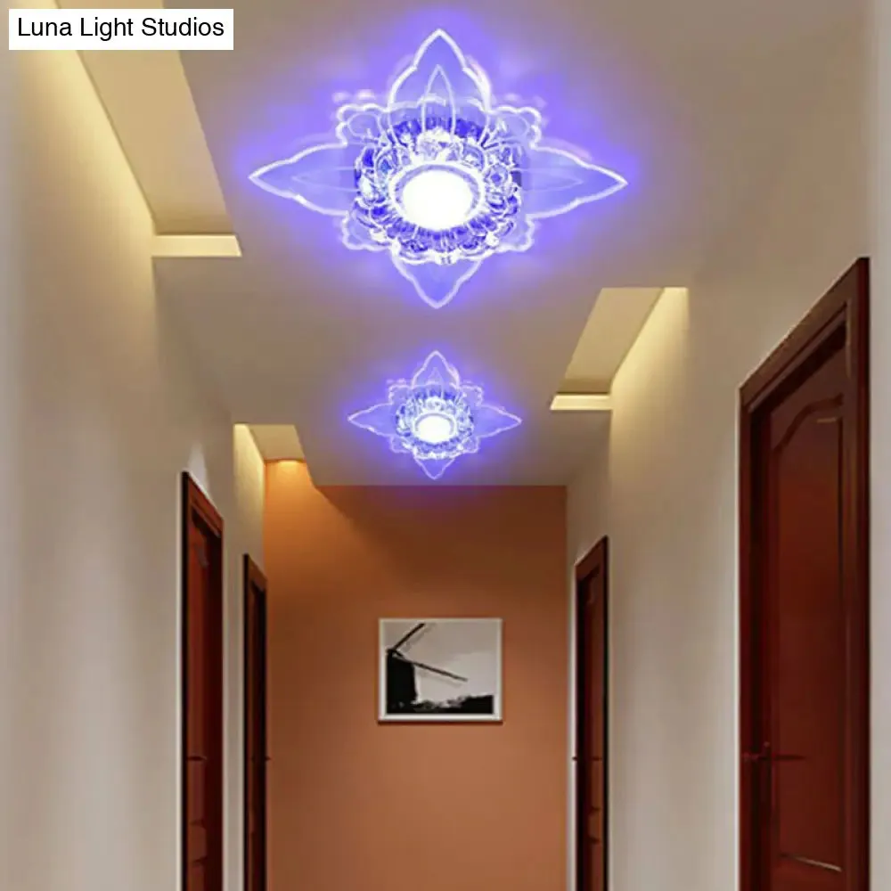 Clear Crystal LED Flush Mount Ceiling Light - Simplicity and Elegance