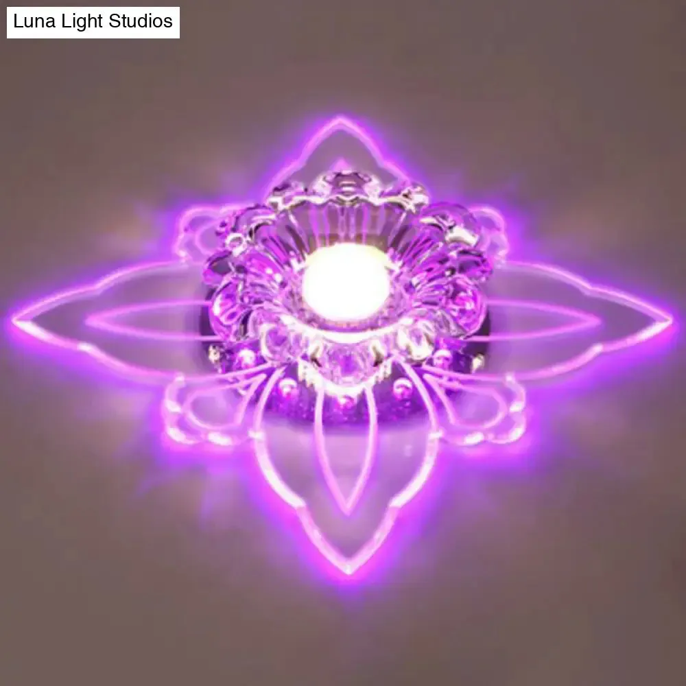 Clear Crystal LED Flush Mount Ceiling Light - Simplicity and Elegance