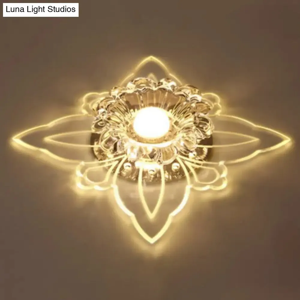 Clear Crystal LED Flush Mount Ceiling Light - Simplicity and Elegance
