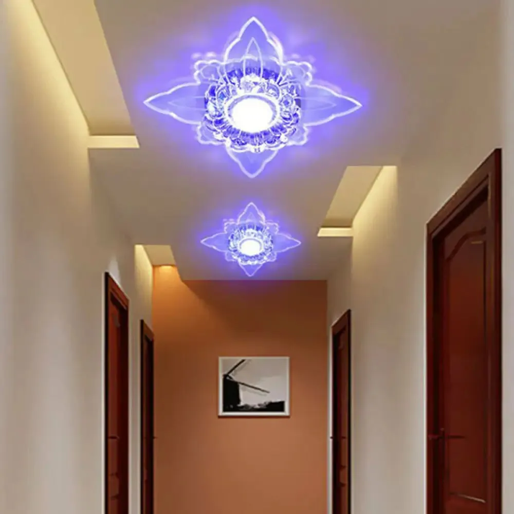 Clear Crystal LED Flush Mount Ceiling Light - Simplicity and Elegance
