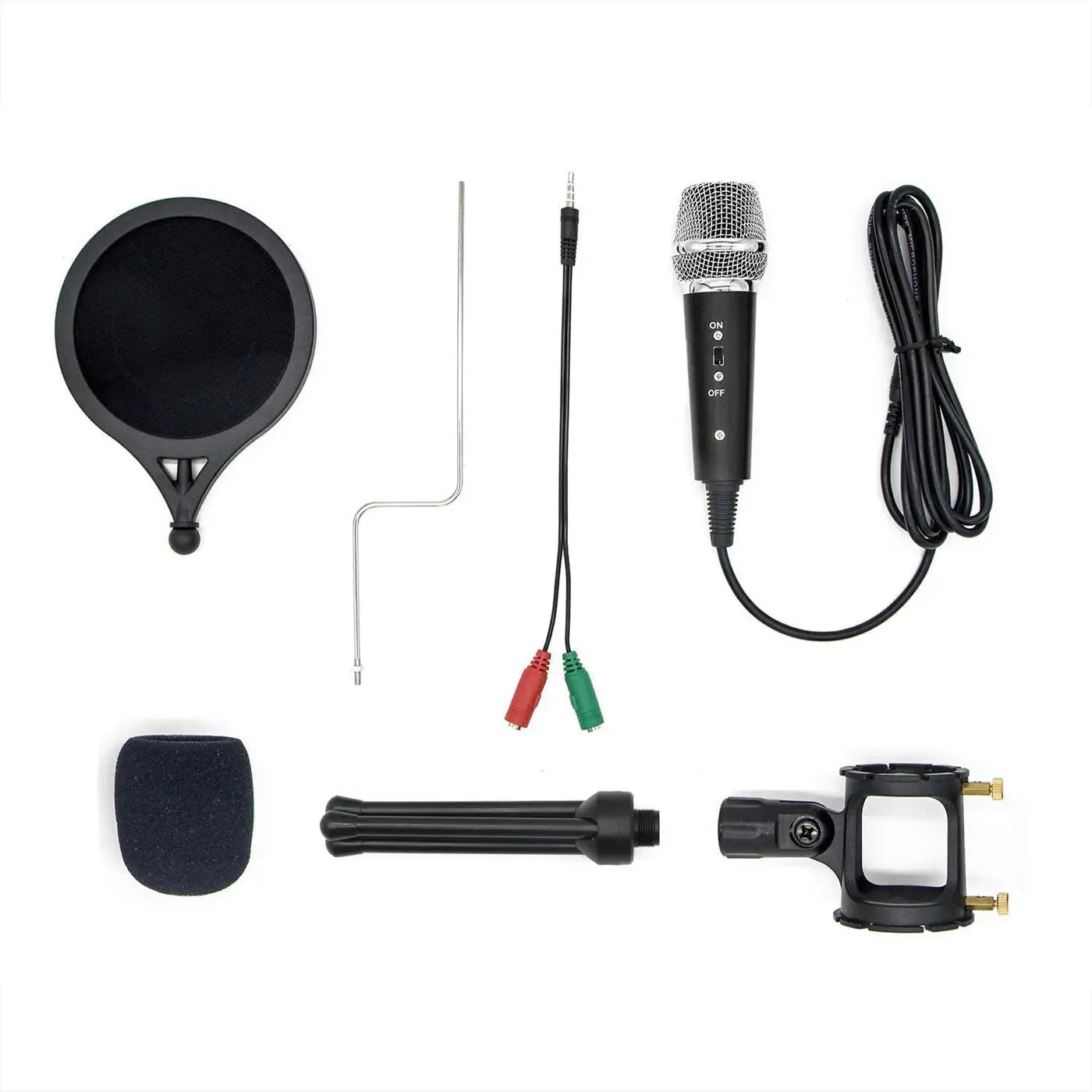 Condenser Recording Microphone 3.5mm Plug and Play for Mac PC Android Gaming (Black)