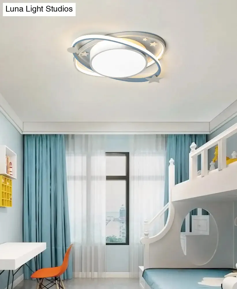 Contemporary Acrylic Flush Mount Ceiling Light for Bedroom - Planet