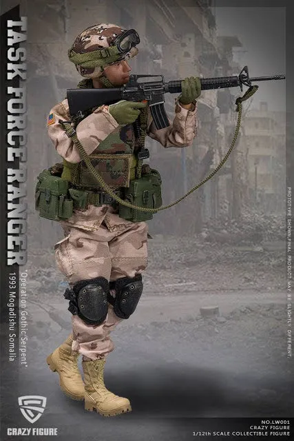 CRAZY FIGURE LW001 Task Force Ranger Chalk Leader 75th Ranger 1/12 Scale Figure
