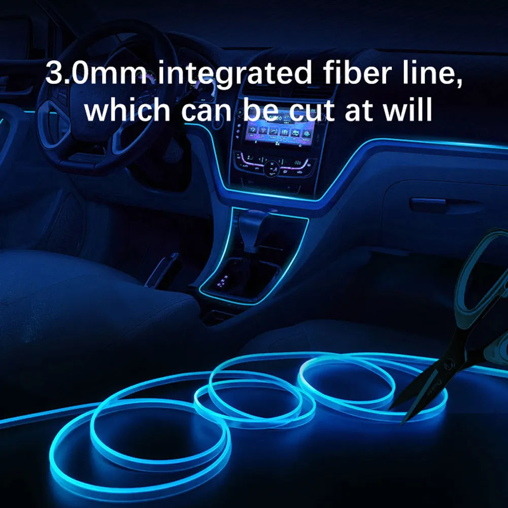 EL Wire Interior Car LED Strip Lights RGB Colorful Ambient