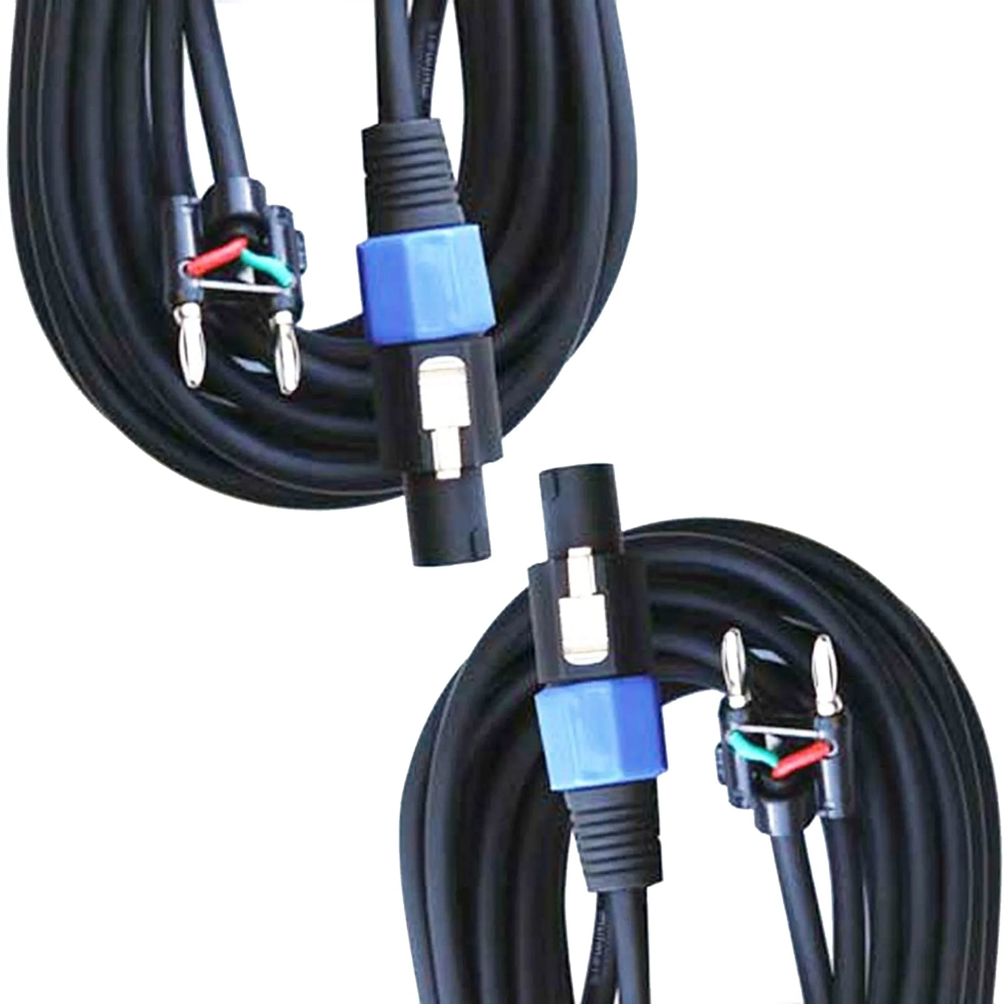 EMB Proffesional 2 PACKS Of BTS-12G25F - 25FT 12 Gauge Banana To Speakon Heavy Duty Speaker Cables