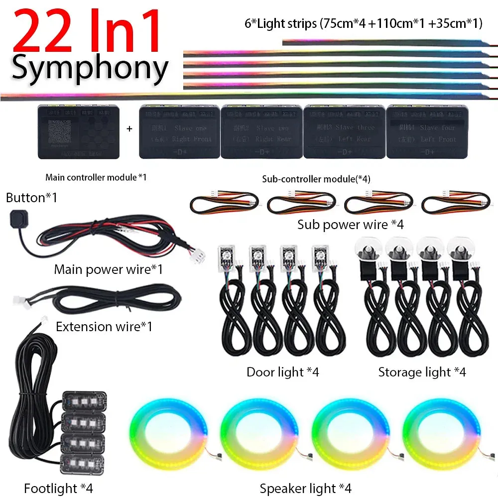 Emitting Color: DEEP BLUE - 18 in 1 Dual Zone Symphony Streamer