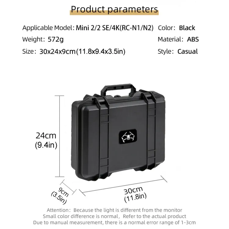 For DJI Mini 4K / Mini 2 SE / Mini 2 Suitcase Explosion-Proof Box Compatible With RC-N1 / N2(Black)