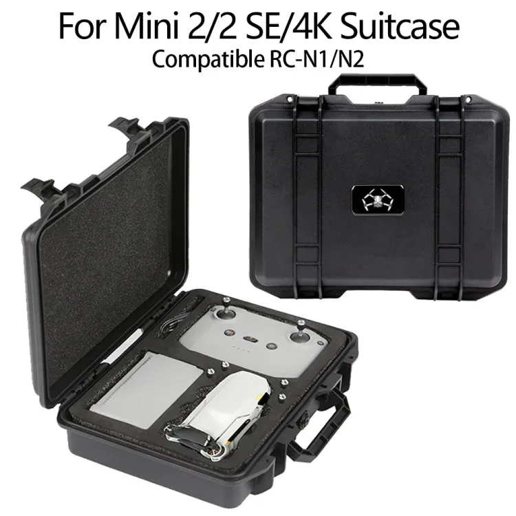 For DJI Mini 4K / Mini 2 SE / Mini 2 Suitcase Explosion-Proof Box Compatible With RC-N1 / N2(Black)